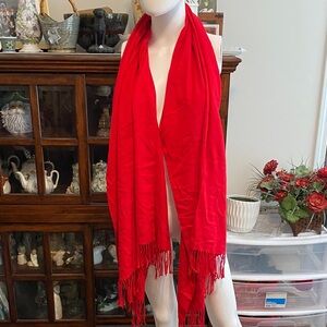 Red Scarf with Fringe